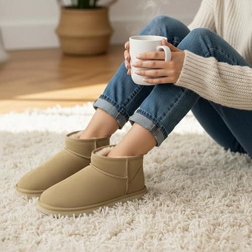 CUSHIONAIRE Hip 2 Genuine Suede Ankle Boots for Women, Cozy Faux Shearling Lining Pull On Winter Womens Boots thumbnail 8