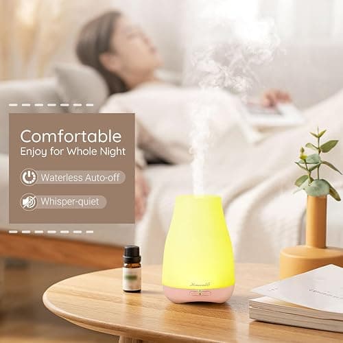 Homeweeks Diffusers, 100ml Colorful Essential Oil Diffuser with Adjustable Mist Mode,Auto Off Aroma for Bedroom/Office/Trip (100 ML 1 Pack) thumbnail 7