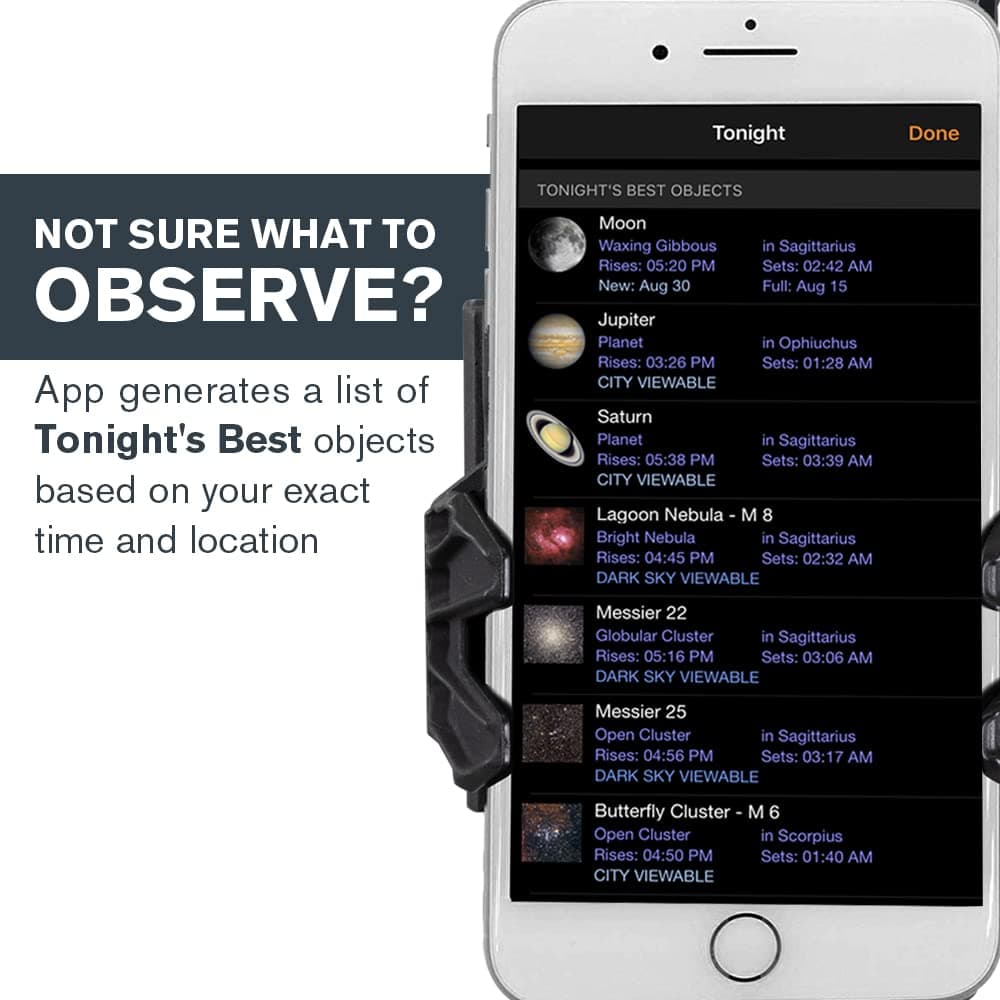 Celestron 22461 StarSense Explore DX 130 Newtonian Reflector Telescope with Smartphone App-enabled Technology - includes Two Eyepieces, Phone Dock and Height-adjustable Tripod, Black thumbnail 4