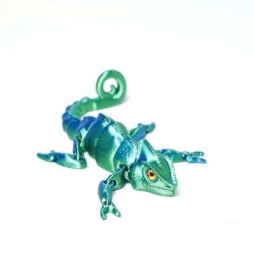 3D Printed Lizard Model with Eyes,Flexible Animals Toy Statue,Movable Joints,Home Office Decor,Interesting Toys,Festival Gifts toco,Fidget Toys, Executive Desk Animals Toy (GB) thumbnail 4