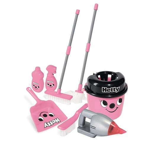 Casdon Henry & Hetty Toys - Hetty Deluxe Cleaning Trolley - Pink Hetty-Inspired Toy Playset with Working Hand Vacuum - Kids Cleaning Trolley Set with Accessories - For Children Aged 3+ thumbnail 8