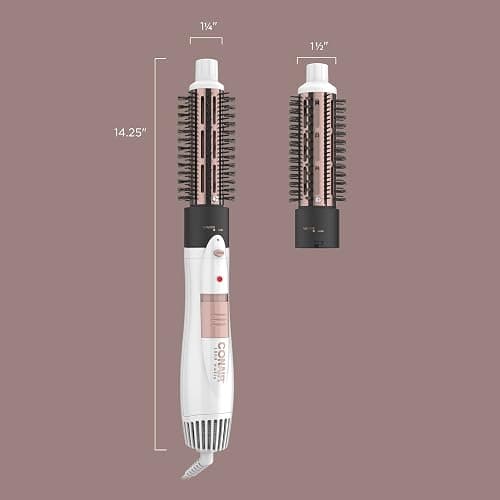 Conair Double Ceramic 2-in-1 Hot Air Brush, 1000W, Interchangeable 1¼" & 1½" Thermal Brushes for Voluminous Curls & Straight Styles, Hot Brush for Fine & Thick Hair thumbnail 6