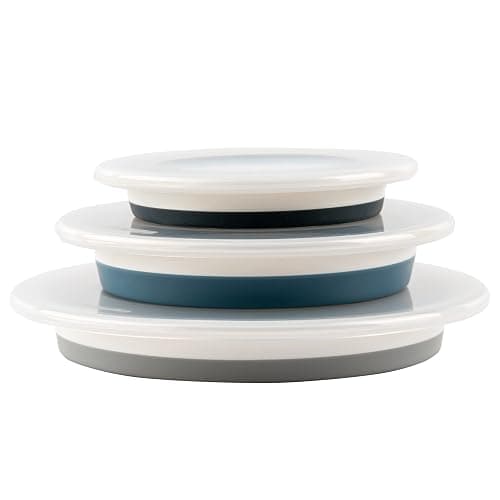 Progressive Prepworks Thinstore Collapsible Prep/Storage Bowls with Lids - Set of 3, Dark Pastels thumbnail 4