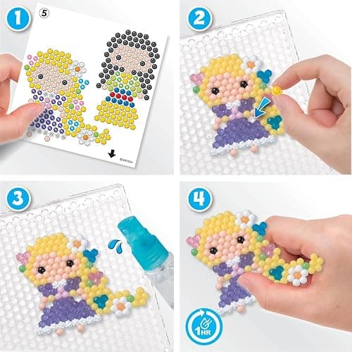 Aquabeads Disney Princess Creation Cube, Complete Arts & Crafts Bead Kit for Children - Over 2,500 Beads & Display Stand The Create Belle, Ariel, Tiana, Rapunzel and More, Multicolor (31773) thumbnail 6