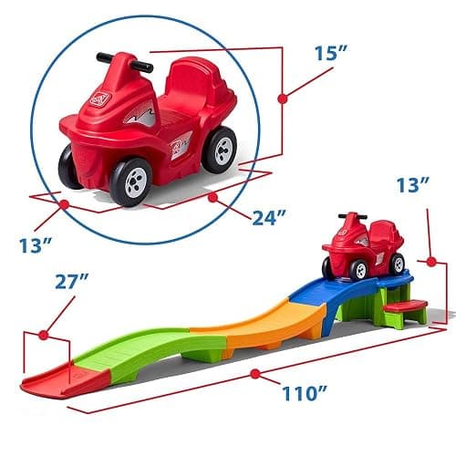 Step2 Up & Down Roller Coaster Kids Ride On Toy, Push Car, Indoor/Outdoor Playset, Made of Durable Plastic, Max Weight 50 lbs., For Toddlers 2-5 Years Old, Multicolor thumbnail 7