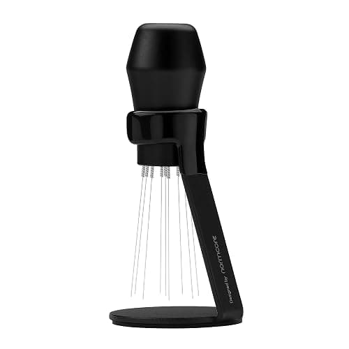 Normcore WDT Distribution Tool with Stand V3-9 Prong Needle Espresso Stirrer - 18 Needles 0.25mm / 0.3mm Thick Spring Wires - Weiss Distribution Technique - Anodized Aluminum Handle thumbnail 6