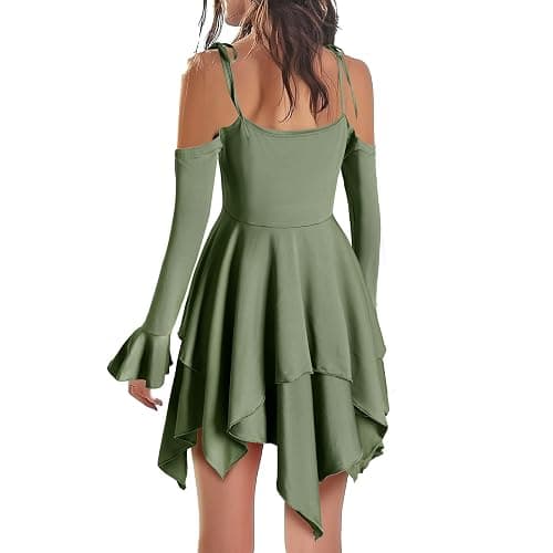 Usthirit Renaissance Fairy Dress Women's Gothic Off Shoulder Handkerchief Dress thumbnail 3