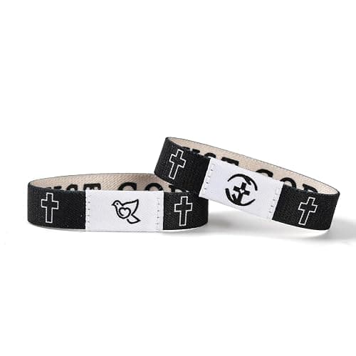 2 Pcs Bible Verse Bracelets,Daily Bible Verse Bracelet,Prayer Hope Bible Bracelets, Christian Gifts for Women , Graduation Gift,Inspirational Religious Gifts, Comes With A 35-inch Ribbon Bow - Image 1