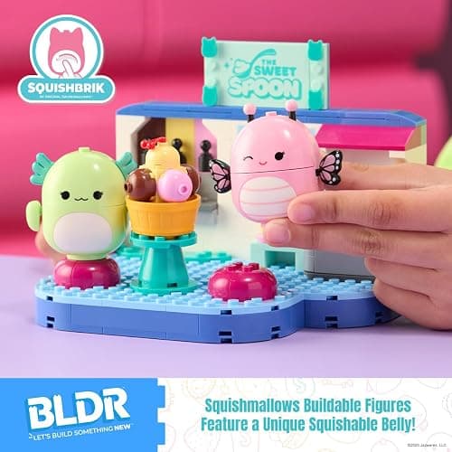 BLDR Squishmallows Frozen Yogurt Fun Building Set - Andreina The Butterfly + Mipsy The Axolotl Buildable Figures - Squishmallows Fans 8+, 0096 thumbnail 7