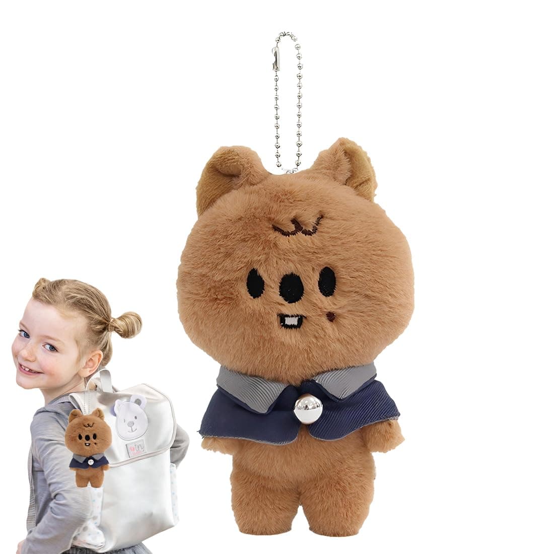 Stray Kids Plushdoll Keyring 10 cm 'Magic School' Series Sk-Zoo Key Ring 'Stay' Cute Key Ring Pendant (Brown Bear) - Image 1