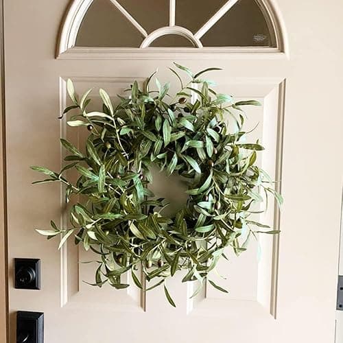 3pcs Artificial Plants Greenery Olive Branches Stems Fake Plants Green Leaves Fruits Branch Leaves for Home Office ndoor Outside DIY-Wreath Decor 27-Inch (3) thumbnail 7