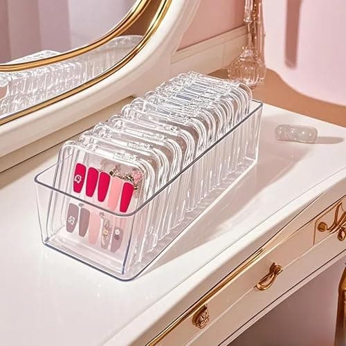 IMWECA 12pcs 3.4in Press On Nail Storage,60pcs Upgrade Adhesive Double Sided Tape,1Pc Big Storage Box,for Nail Display,False Nail Organizer Nail case thumbnail 4