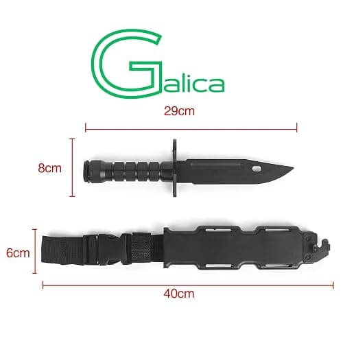Galica Couteau d'Entrainement- Art martiaux- Airsoft- Cosplay - Plastique-Tactique- baïonnette- couteau en plastique- caoutchouc flexible -Training Knife thumbnail 3