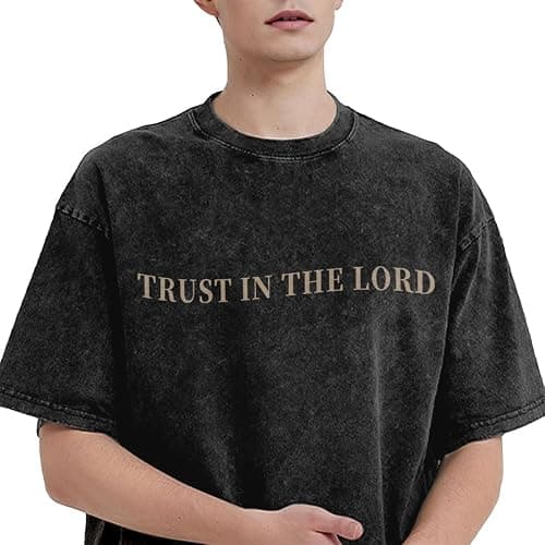 PANOZON Trust in The Lord Tshirts Christian Faith Jesus Religious God Tops Man Woman Shirts Y2K Short Sleeve thumbnail 7