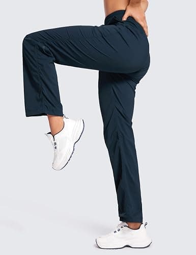 CRZ YOGA Lightweight Straight Leg Workout Pants for Women 28"/30"/32" - Ruched Casual Work Athletic Joggers with Pockets thumbnail 5