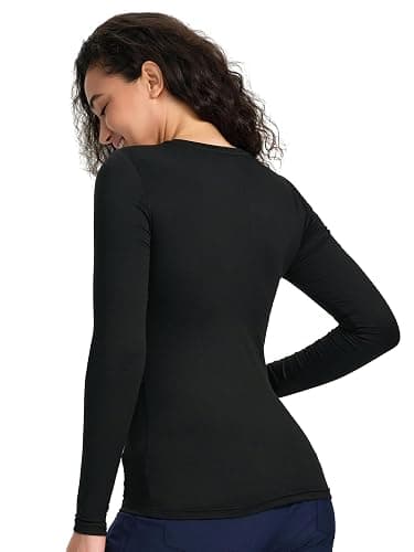 COZYFIT 3 Pack Scrub Undershirts Long Sleeve Women - Underscrub Comfort Tee thumbnail 3