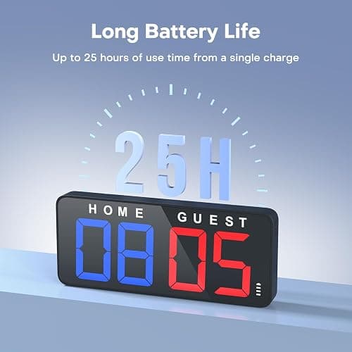 ANJANK 11’’ Large Digital LED Scoreboard Electronic Score Keeper Clock, Countdown/up, with Powerful Battery, 4 Mounting Options, for Corn Hole/Ping Pong/Basketball Sports, Gym, Indoor & Outdoor Games thumbnail 4