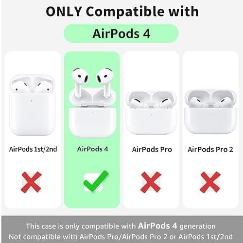 Woyinger for Airpods 4th Case Cover, Come with Cleaner Kit,Soft Skin Silicone Case Cover with Keychain, Full Protective Case for Men and Women, Compatible with AirPods 4th Generation Case,Sky Blue thumbnail 6