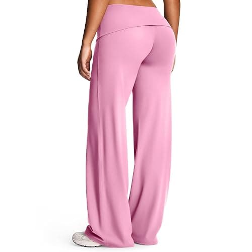 Aoxjox Women's Workout Athlenza Fold Over Waist Straight Leg Bottoms Lumastretch™ Gym Yoga Pants 31"/33"/35" - Image 1