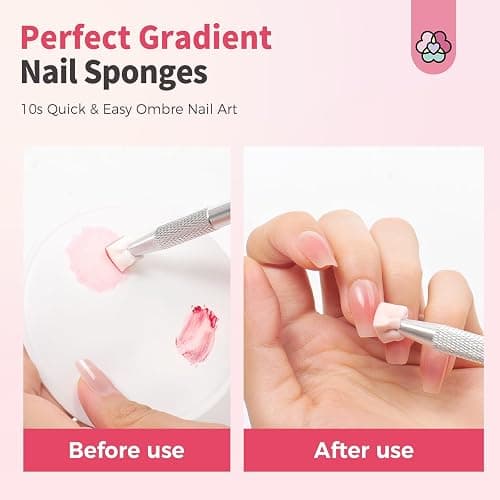 SAVILAND 100PCS Nail Sponges for Ombre: Nail Art Sponges with Storage Box Grabbing Pen Ombre Nail Sponge Gradient Nail Tools Aura Nails Ombre Nail Brush Accessories Supplies Home DIY Nail Art Salon thumbnail 3
