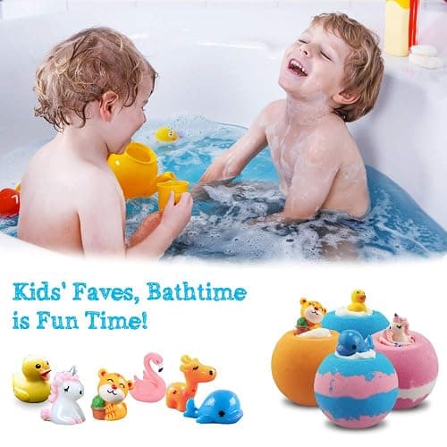 Aofmee Bath Bombs for Kids, Handmade Natural Bath Bombs with Toy Inside, Shea Cocoa Butter Moisturize, Spa Fizzies Bath Bomb Kit, Birthday Christmas Holiday Gifts for Women, Girls, Boys thumbnail 6