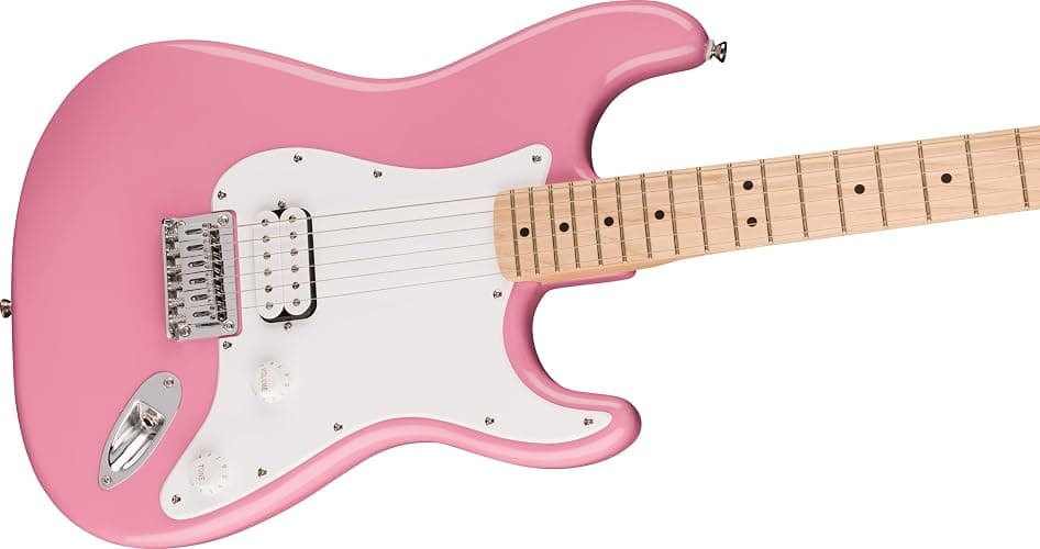 Squire Sonic Stratocaster HT H Electric Guitar, Flash Pink, Maple Fingerboard, White Pickguard thumbnail 4