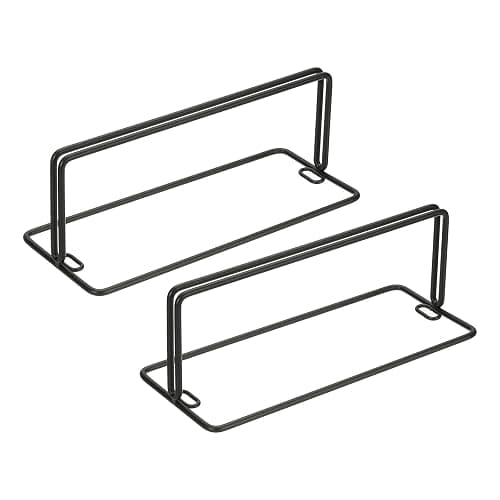 PATIKIL Baffle Desk Divider Clamp, 2 Pcs Punch-Free Base Desk Shield Clamp Desk Divider Partition Clamp Privacy Panel Bracket Holder for DEST Partition Support Office Desk, Black - Image 1