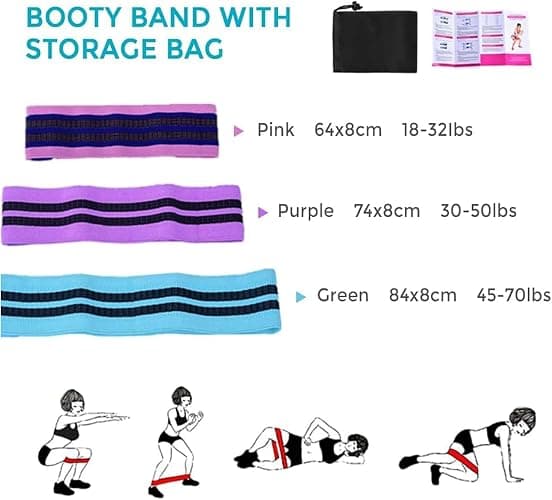 HoldOneLight Essential Pilates Workout Kit for Women – Includes Pilates Ring, 25cm Yoga Ball, Booty Bands & Figure-8 Resistance Band – Complete Home Pilates Equipment Set for Fitness Exercises thumbnail 7
