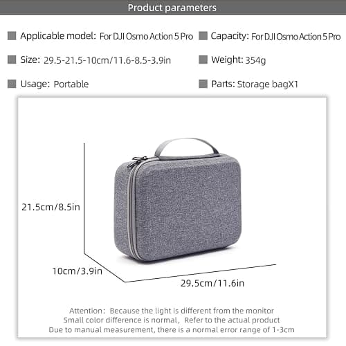 XBERSTAR Étui de transport pour DJI Osmo Action 5 Pro Étui rigide Sac de rangement de voyage pour DJI Osmo Action 5 Pro Accessoires, gris, Étui de transport Action 5 Pro thumbnail 7