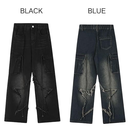 Hugboom Baggy Pants for Women Girls Cute Jeans Y2k Pants Star Straight Leg Streetwear Clothing thumbnail 5