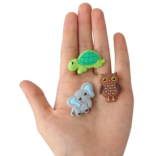 mortd Jungle Animals Shoe Decoration Charms, 30PCS Jungle Safari Animals Monkey Lion Tiger Zebra Elephant Shoe Charms for Shoe Wristband, PVC Shoe Charm Accessories for Party Favors Birthday Gifts, thumbnail 3