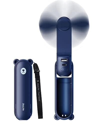 JISULIFE 3 IN 1 Portable Fan with Power Bank & Flashlight Featured | 19H Max Cooling, USB Rechargeable, Pocket-Sized Handheld Fan for Travel, Cruise, Concerts, Makeup, Summer Gifts for Women - Image 1