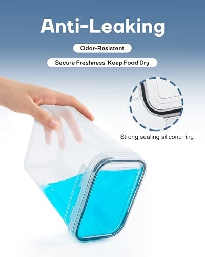 Airtight Food Storage Containers with Lids, Clear Pantry Canister Set for Kitchen Organization, Stackable Organizers for Flour, Sugar, Cereal, Rice, BPA Free Plastic 24 Pack with Different Sizes thumbnail 4