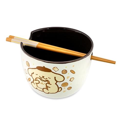 Sanrio Pompompurin 20-Ounce Ramen Bowl With Chopsticks and Spoon thumbnail 4