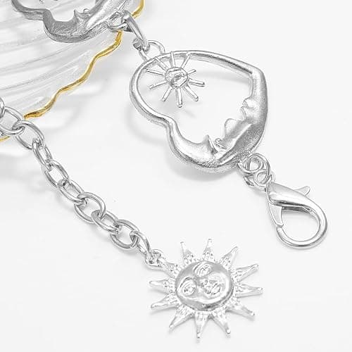 Liutufy Waist Chain Belts for Women Metal Link Moon Star Body Chain Belt Ladies Waist Chain Belt for Jeans Dress thumbnail 5