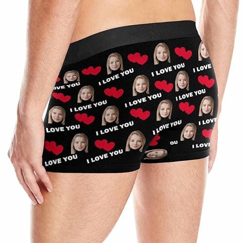 AOFUN Custom Boxer Heart Boxer Valentine Boxer Picture Mens Boxers Girlfriend Face Boxers Custom Thong thumbnail 5