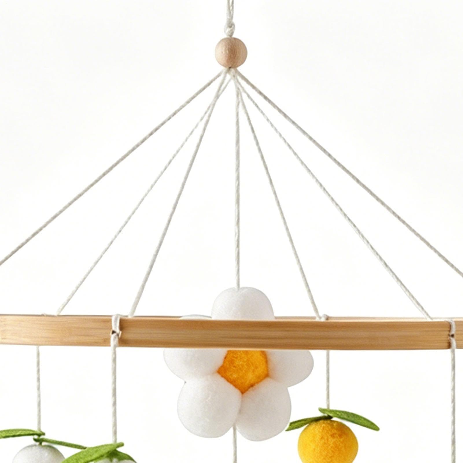 Móvil De Cuna, Decoración De Madera, con Pompones, Flores y Abejas Móvil de Cuna de Madera, Para Niños Pequeños, Guardería, Sala De Juegos Y Cochecito thumbnail 6