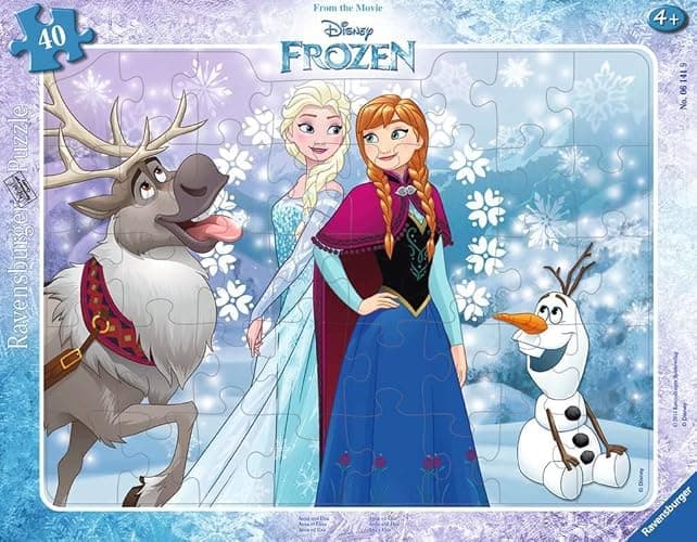 Ravensburger Kinderpuzzle - 06141 Anna und ELSA - Rahmenpuzzle für Kinder ab 4 Jahren, Disney Frozen Puzzle mit 40 Teilen - Image 1