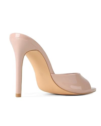 INSMIA Womens Sandals Open Toe Stiletto High Heels Dress Mules Slip On Patent Leather Comfortable Shoes for Office Party Wedding Summer Sandals for Women 2026 thumbnail 4