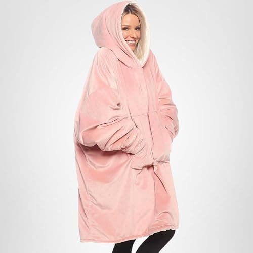 THE COMFY Original | Sherpa Lined Microfiber Fleece Wearable Blanket, Oversized Design with Hood and Pocket from Shark Tank thumbnail 9