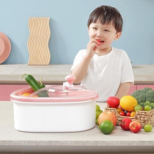 Fruit Cleaner Spinner, Large Fruit Washer Spinner, Fruits Cleaner Spinners with FruitWasher Spinners Bowl, Vegetable FruitSpinner Washers,Double Layer Design,for strawberry blueberries thumbnail 2