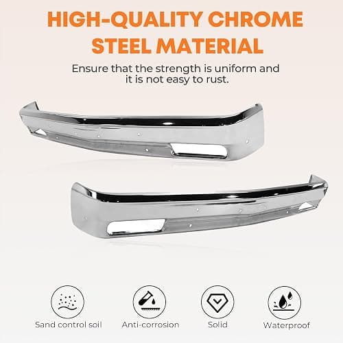 CarPartsDepot Front Bumper Face Bar Chrome Steel Compatible With 1982-1990 Chevrolet S10 Compatible With 1982-1990 GMC S15 GM1002365 thumbnail 4