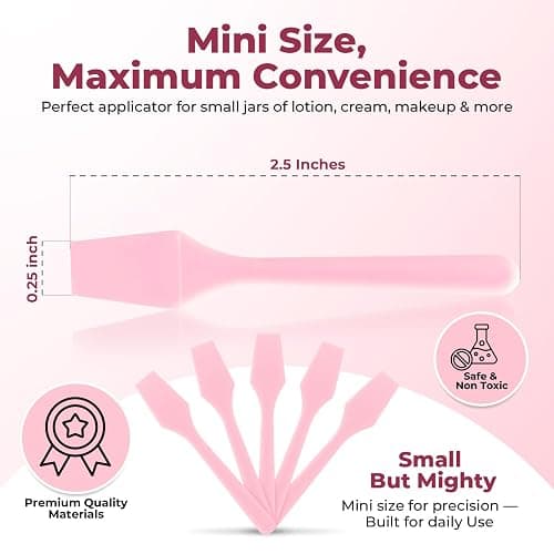 Kopperko Cosmetic Spatulas (2.5”, 100 Pack) - Small Plastic Spatula for Cosmetics, Creams & Crafts | Essential Esthetician Supplies | Makeup Spatula or Multipurpose Mini Applicator for Skincare | Pink thumbnail 3