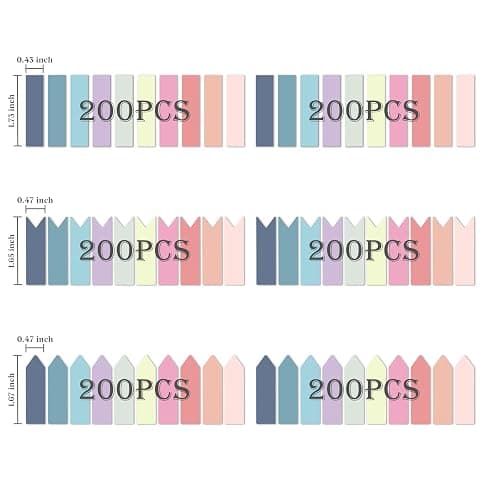 Temiary 1200 Pieces Transparent Sticky Index Tabs, Page Markers for Annotating, Translucent Morandi Arrow Flag Tab for Bookmarks Bible Tabs Notebook School Supplies thumbnail 3