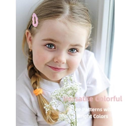 56 pcs Girl Hair Clips Cute Clips for Toddler Girls Hair Accessories Rabbit/Flower/Bow Colorful Patterns thumbnail 7