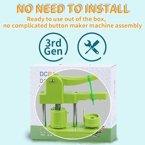 Happizza Button Maker Machine, (3rd Gen) Installation-Free 25mm(1 in) DIY Pin Button Maker Press Machine Kit, Badge Punch Press Machine with Free 500pcs Button Parts&Pictures&Circle Cutter&Magic Book thumbnail 2