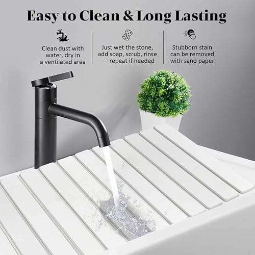 Extral Large Stone Dish Drying Mats for Kitchen Counter, 28"(L)×16"(W) Quick Dry Dish Drying Mat, Collapsible Eco-Friendly Absorbent Diatomaceous Earth Mat for Dishes Cups, Match Any Countertop thumbnail 5