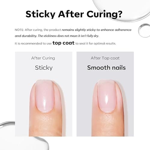 modelones Builder Nail Gel with Gel Top and Base Coat, 3Pcs Gel Nail Kit for Nail Thickening Apex Building Nail Extension Rhinestone Gel Nail Glue, LED Nail Lamp Cured thumbnail 6