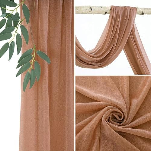 KeuLen Wedding Arch Draping Fabric,600CM*75CM 6 PCS Dark Green Wedding Arch Draping Fabric Chiffon Arch Drapes for Party Outdoor Decor Table Runner Sheer (Color : Black) thumbnail 3