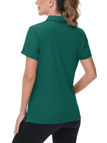 TACVASEN Women's V-Neck Polo Shirts UPF 50+ Short Sleeve Sun Protection Quick Dry Golf Polos Collared Shirt thumbnail 2